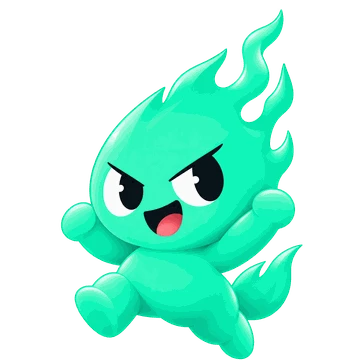 Pikko the fireball mascot, cheering